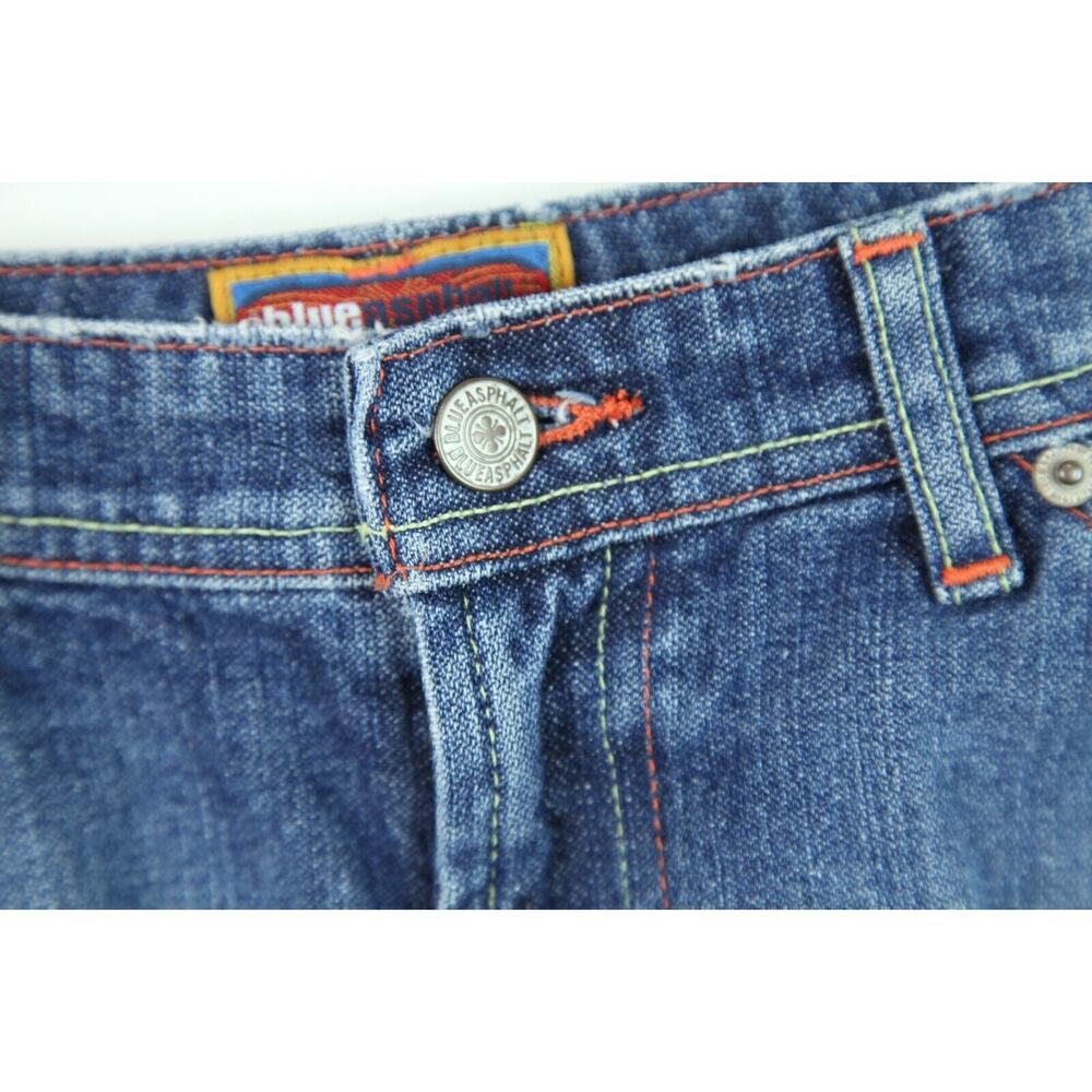 Vintage 90s Y2K Blue Asphalt Low Rise Short Shorts Juniors 5 Hot Pants Denim - Picture 4 of 7